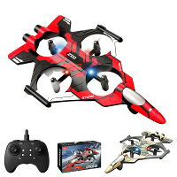 ZHRC Z100 2.4G EPP Hover Fighter Glider One Key Circling 360° Rol 4 Turbofans 4CH LED RC Drone Vliegtuig Quadcopter Stun