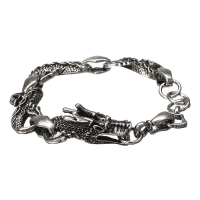 Zinc Alloy Chinese Dragon Pattern Magnetic Anti Fatigue Adjustable Bracelet For Men