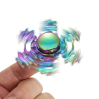 Zinc Alloy Six Leaves Colorful Rotating Fidget Hand Spinner Adhd Autism Reduce Stress Toys