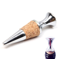 Zinc Alloy Wine Bottle Stopper Wood Wine Champange Seal Ring Plug