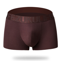 ZK Mens Modal Soft Solid Color Underwear Mid Rise U Convex Pouch Casual Boxers