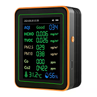 ZN MT22 12 in 1 Luchtkwaliteitsmeter AQI CO2 CO Formaldehyde TVOC PM2.5 PM10 Temperatuur Vochtigheid TFT scherm 1200mAh