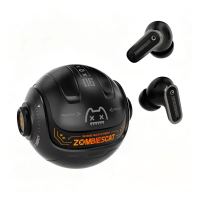 Zombies Cat B26 AI Bluetooth 6.0 Headset wireless ANC oordopje actieve ruisonderdrukking RGB licht 30 uurs afspeeltijd o