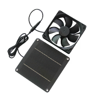 Zonne energie aangedreven afzuigventilator 4W monokristallen paneel 12V 87CFM stille DC draagbare ventilator voor huisdi