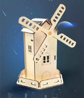 Zonne energie Windmolen Houten DIY Modelkits Educatieve Wetenschappelijke Experimenten Vroegonderwijs Speelgoed Geassemb