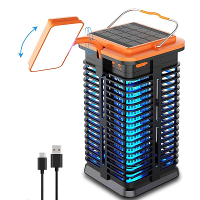 Zonne Insectenlamp met LED licht 4000mAh oplaadbare batterij Snoerloze elektrische muggenzapper voor buiten en binnen
