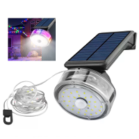 Zonne  muur verlichting met oprolbare 8m LED  snoer licht 1800mAh batterij IP55 waterdicht automatische aan / uit buiten