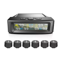 Zonneauto TPMS Bandenspanningbewakingssysteem Automatisch Veiligheidsalarmen Systeem Bandtemperatuurmonitoring met 6 Sen
