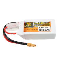 ZOP Power 7.4V 1000mAh 70C 2S Lipo Batterij XT30 Stekker