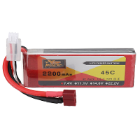 ZOP Power 7.4V 2200mAh 45C 2S LiPo Batterij T Plug voor Wltoys 124016 124017 RC Auto