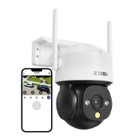 ZOSI C290 2.5K 4MP WiFi Beveiligingscamera Draadloze PTZ IP camern Nachtzicht AI detectie Auto Tracking Thuissurveillanc