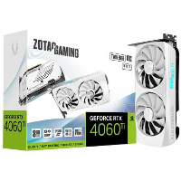 ZOTAC GeForce RTX 4060 Ti 8GB Twin Edge OC White Edition grafische kaart DLSS 3, 3x DisplayPort, 1x HDMI 2.1