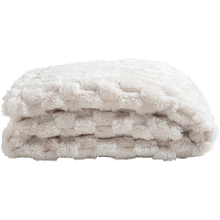 1+1 Gratis Leen Bakker   Plaid Dente   Off white   130x170 Cm   Polyester   Crème