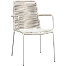 1 + 1 Gratis | Leen Bakker   Stapelstoel Isola Metaal/rope Zand 85x53x64cm   Tuinmeubelen   Beige   Metaal