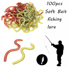 100Pc Soft Fishing Lure Jig Big Hook Clam Worm Bass Sofe Fishing Bait