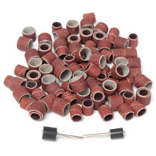 100Pcs 80grit Drum Sanding Sleeves Kit For Dremel Rotary Tools With 1/2 3/8 Inch Sand Mandrels