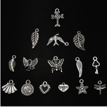 100Pcs Mixed Tibetan Silver Butterfly Cross Charm Jewelry Diy Findings