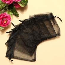 100Pcs Plain Black Organza Jewelry Wedding Party Gift Bag 7x9cm