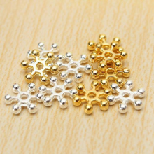 100Pcs Silver Gold 8mm Daisy Flower Spacer Beads Diy Jewelry Findings
