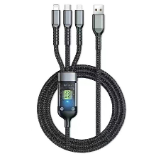 100W USB A naar Micro/Type C/iP kabel met Nachtlampje Snel Opladen Koperen Kern Lijn 1.2M lang voor iPhone 15 14 13 voor