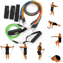 11 Pc Latex Resistance Bands Exercise Set