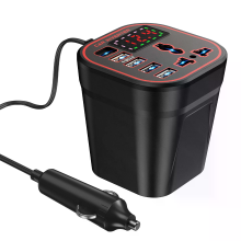 12V 24V naar 220V Zes poort Auto omvormer uitgang QC3.0 Type C Intelligente digitale weergave