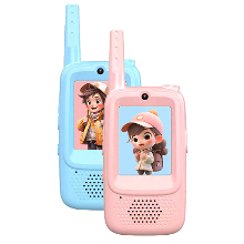 2 Stuks 5W power kids video walkietalkies 2 weg radio lange afstand 1500mAh Type C stemverandering visuele intercom spee