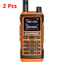 2 Stuks Oranje Baofeng UV 17 Pro GPS Draagbare Walkie Talkie Zes Banden Draadloos Kopiëren Frequentie Zaklamp Type C Opl