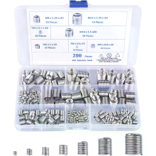 200 Stuks 304 Roestvrij Staal Draadinsets Verdelingsset M3 M4 M5 M6 M8 M10 M12 Helix Spiraal Metreische Draadinbraak Rep