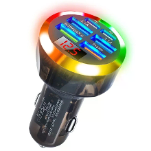 200W 6 poorts USB PD auto oplader adapter 4USB A+2USB C ondersteunt PD QC3.0 SCP FCP BC1.2 Snelladen met LED digitale di