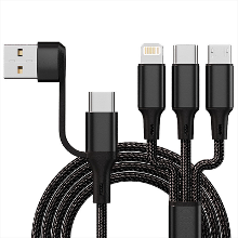 3A USB A/Type C naar Micro/iP/Type C kabel Snelladen Koper Kern Lijn 1.2M lang voor iPhone 15 14 13 voor Huawei Pura 70