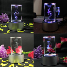3D Usb Line Music Spin Dazzle Colored Light Crystal Music Box