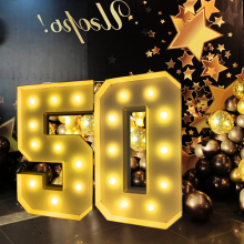 3FT Giant Ballonframe Marquee nummers met Backup Warm Light Bulb Eenvoudige montage van 15 minuten Ideaal voor veelzijdi