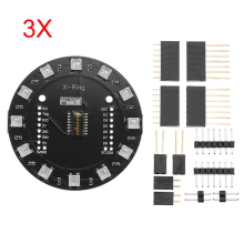 3Pcs Wemos® X Ring Rgb Ws2812b Led Module For Rgb Built In Led 12 Colorful Led Module For Wavgat Esp8266 Rgb