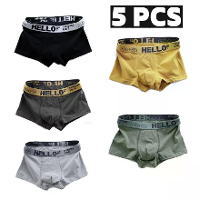 5 Stuks mannen simpele katoen boxershorts met letterprint tailleband grote maat comfortabele ademende effen kleur boxers