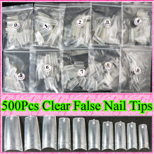 500Pcs Clear French Acrylic False 3d Nail Tips Nail Art