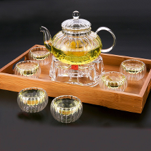 600Ml Pumpkin Teapot Heat Resistant Clear Glass Infuser Flower Tea Coffee Pot
