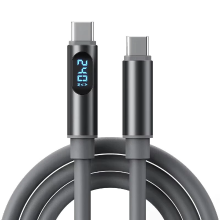 6A PD240W Type C naar Type C kabel met digitaal display, snelle oplaad  en gegevensoverdracht, koperen kern, lengte 1,2