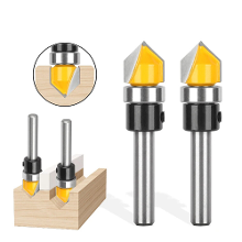6MM 6.35Mm 1/4 Inch Shank 90 Grad V vormige Router Bit 1/2 Inch 12.7Mm Snijdiameters Carbide CNC Gravure V Router Bit vo