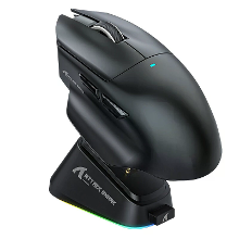 AANVAL HAAI V6 Tri mode Gaming Muis met RGB Oplaadstation PAW3311 Sensor BK52820 MCU 25000DPI 1KHz Retourpercentage Ergo
