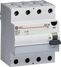 Aardlekschakelaar 4 Polig 40 A 0.03 A 400 V General Electric 604208