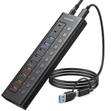 Acasis 11 in 1 Aangedreven Switch Type C Docking Station USB hubs adapter met Slim opladen * 4 / USB3.0 * 2 / USB2.0 * 3