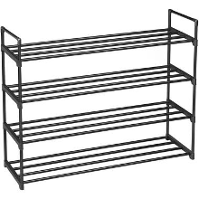 ACAZA Schoenenrek   4 niveaus   metaal   92x73x30 cm   zwart
