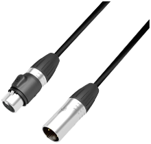 Adam Hall 4 STAR DGH 2000 IP65 DMX XLR Verbindingskabel [1x XLR stekker 5 polig   1x XLR bus 5 polig] 20 m Zwart