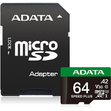 ADATA SPEED PLUS microSDXC 64 GB geheugenkaart UHS I U3, Class 10, V30, A2