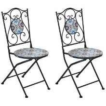 AGGIUS   Set van 2 tuinstoelen   Zwart   IJzer