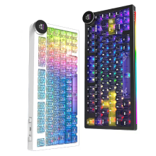 AJAZZ AK820 V2 PRO Mechanisch Gaming Toetsenbord met Draaiknop 81 Knoppen Tri modus RGB Dubbele 8K Kussengestel 10000mAh