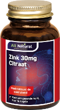 All Natural Zink Citraat 30mg Tabletten