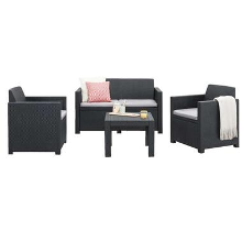 Allibert/Keter Allibert loungeset Messina   grijs   4 delig (inclusief kussens)