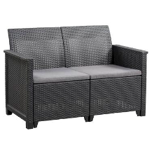 Allibert/Keter Keter 2 zits loungebank Emma   antraciet   74x113x65 cm   Leen Bakker